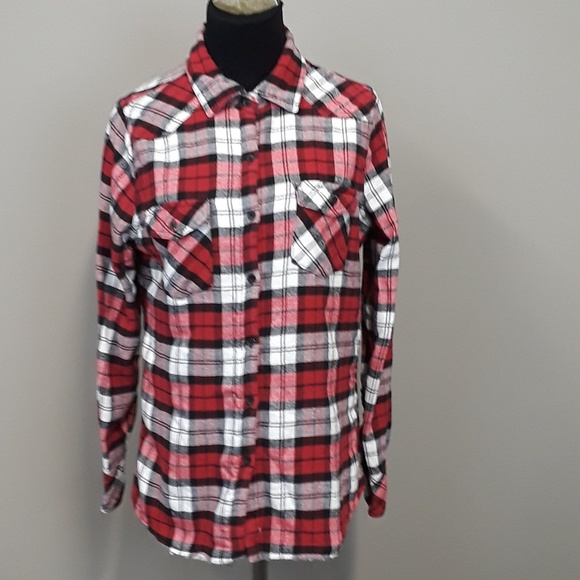 Ci Sono Tops - CI Sono plaid Sherpa lined button down shirt